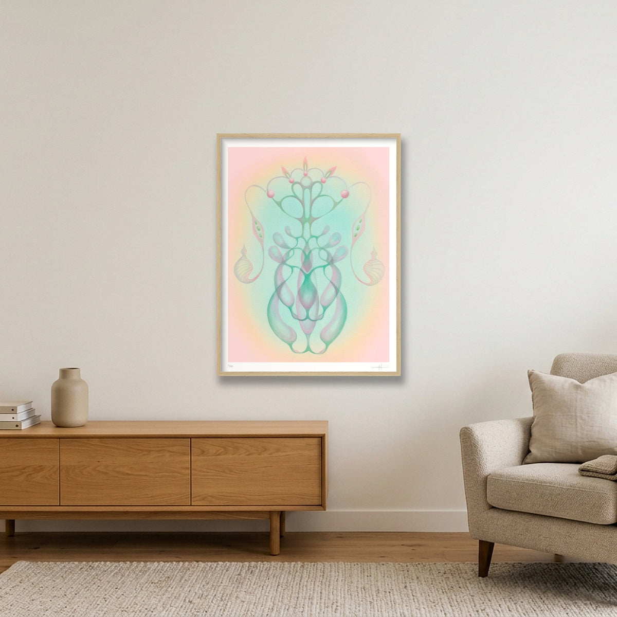 Parting Veil — 60×80cm, 24×31" Oak Frame