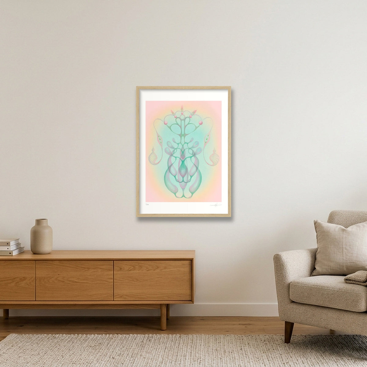 Parting Veil — 42×59cm, 17×23" Oak Frame