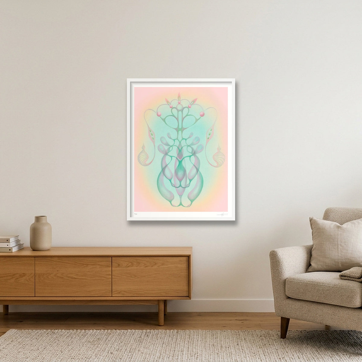 Parting Veil — 60×80cm, 24×31" White Frame