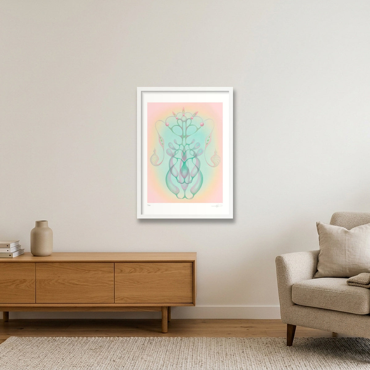 Parting Veil — 42×59cm, 17×23" White Frame