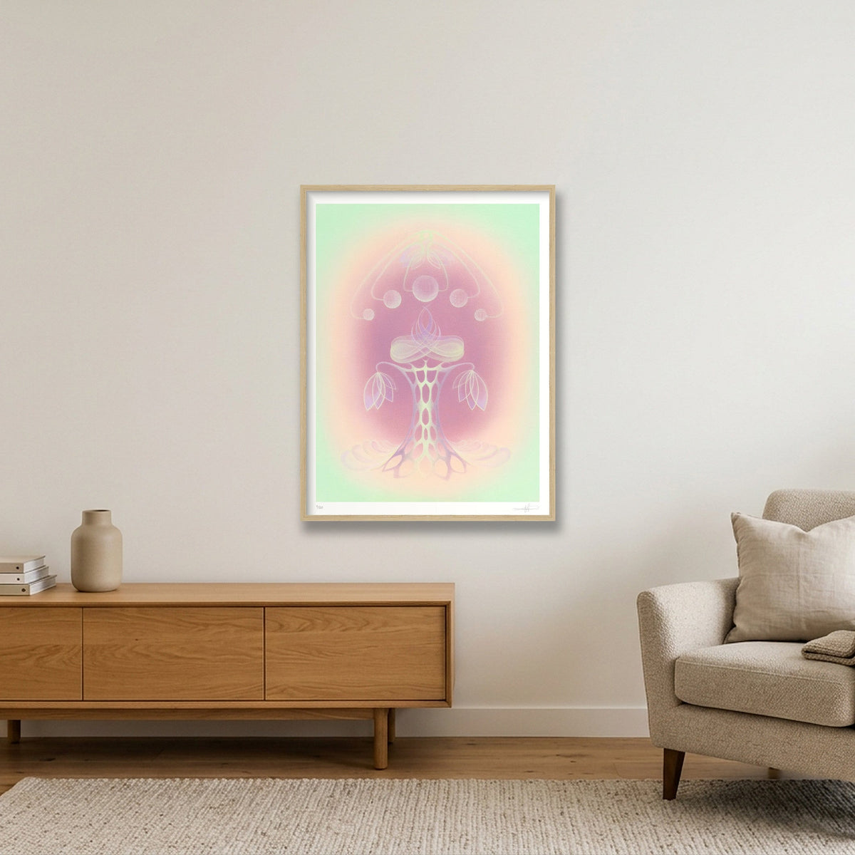 Luminous Vortex — 60×80cm, 24×31" Oak Frame